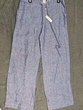 Max Studio Chambray Blue Wide-Leg Pants